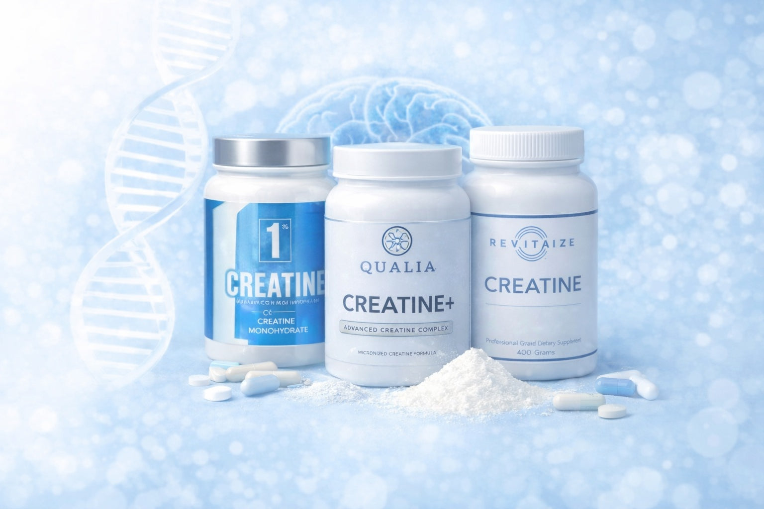 Shop creatine monohydrate & advanced creatines to support strength, lean muscle, power, recovery, brain energy and performance—Revitalize, 1st Phorm, Qualia.