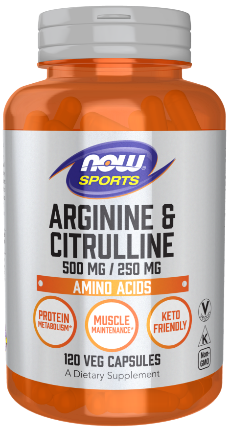 NOW ARGININE 500mg CITRULLINE 250mg 120 caps