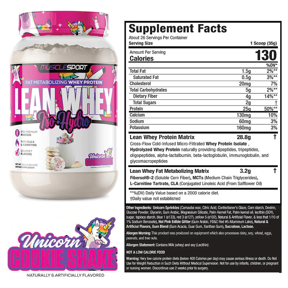Muscle Sport Lean Whey Unicorn Cookie Shake