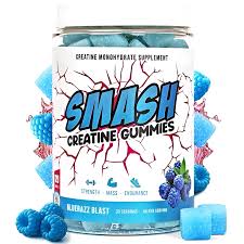 Smash Creatine Gummies 120 Count Blue Raspberry