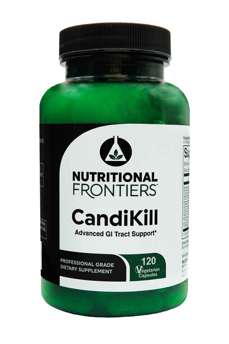 CandiKill delivers targeted antifungal support with berberine, caprylic acid, olive leaf, grapefruit seed, garlic, neem, thyme & oregano.