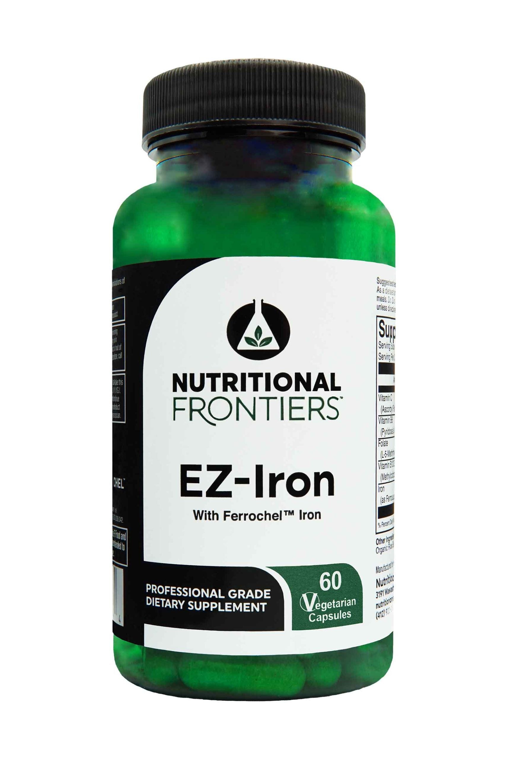 EZ Iron: gentle Ferrochel® iron with vitamin C, methyl B12, 5-MTHF & P5P to support energy, oxygen delivery & healthy red blood cells