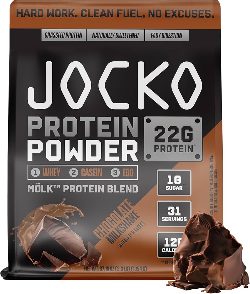 Jocko MÖLK Protein Powder delivers time-release whey + casein + egg protein with aminos, enzymes, and probiotics—no soy, no hormones, sugar-free.