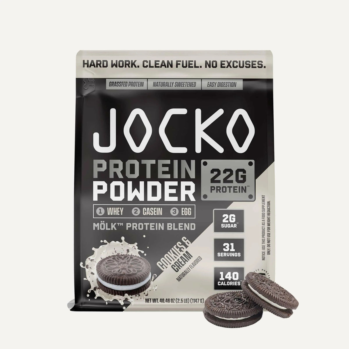 Jocko MÖLK Protein Powder delivers time-release whey + casein + egg protein with aminos, enzymes, and probiotics—no soy, no hormones, sugar-free