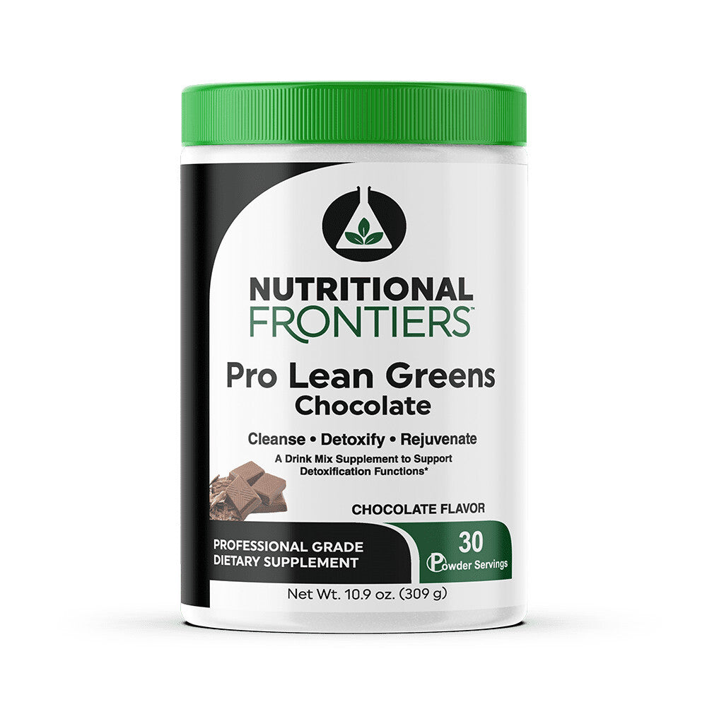 Pro Lean Greens: easy-mix greens + enzymes & probiotics with spirulina, chlorella, NAC and S-acetyl glutathione to support detox & GI health