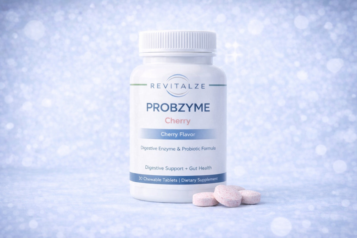 ProbZyme is a comprehensive, chewable vegetarian formulation designed to support digestive tract health and nutrient absorption in people of all ages.