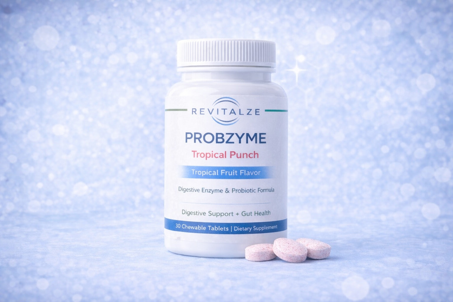 ProbZyme is a comprehensive, chewable vegetarian formulation designed to support digestive tract health and nutrient absorption in people of all ages.